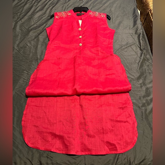 Zola, Red Embroidered Mini Dress Kurta. Size M. NWOT - Picture 9 of 10